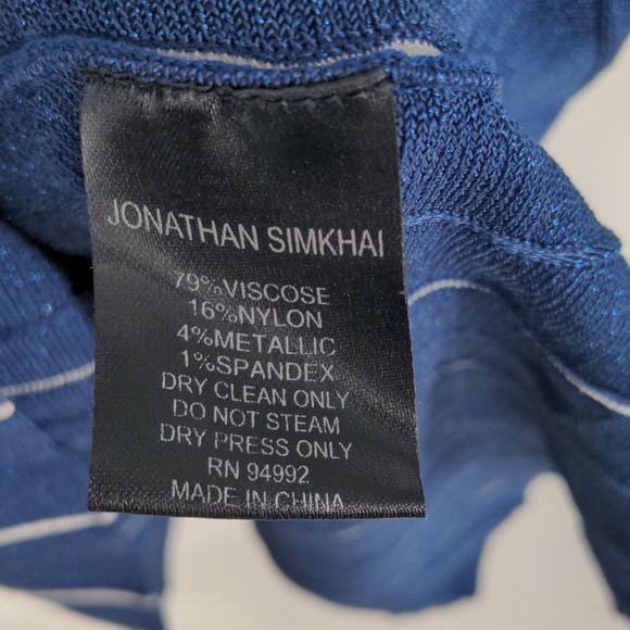 Jonathan Simkhai Women's Pleated Metallic Stretch-Knit A-Line Dress Size Large - Picture 7 of 16